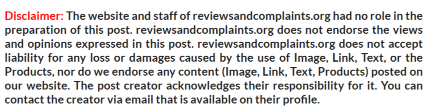 disclaimer