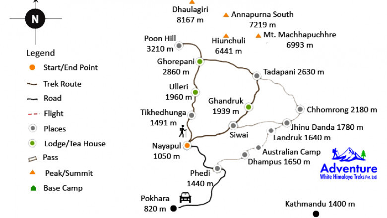 Ghorepani Ghandruk Trek Map – A Simple Guide to a Beautiful Short Trek